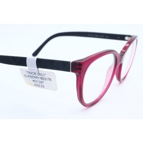 New Burberry B 2176 3496 Cat Eye Pink Optical Frame Eyeglasses Demo Lenses 53mm - Picture 3 of 5
